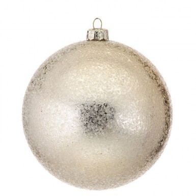 6” Glittered 2 Tone Silver/White Net Ball Christmas Ornament