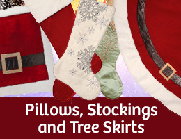 Showroom Pillows Stockings Runners and Tree Skirts